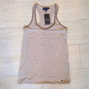 New Armani Exchange metal chain tank top